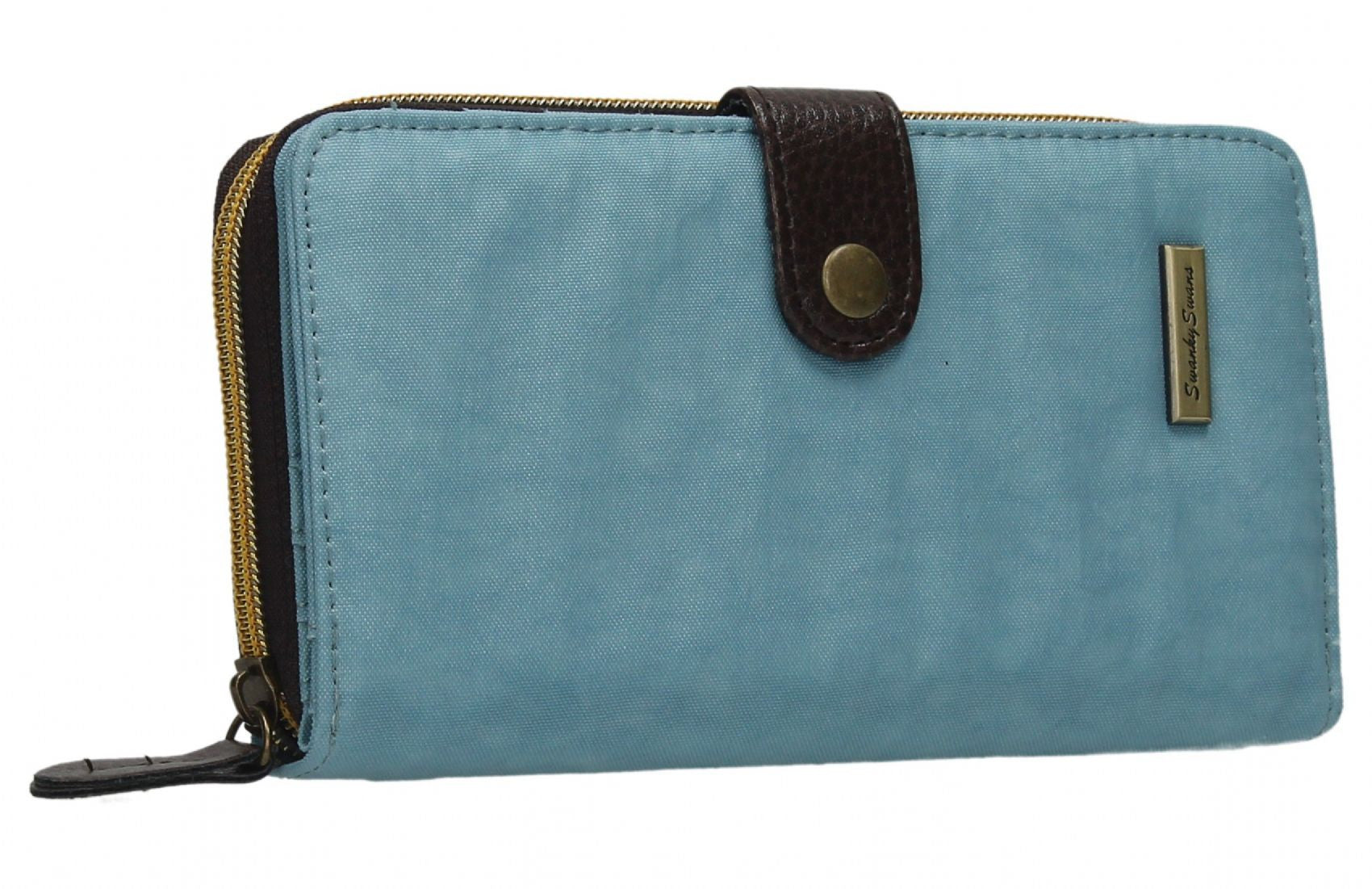 Swanky Swank Riley Nylon Large Bi-Fold Purse Light BlueCheap Cute School Wallets Purses Bags Animal