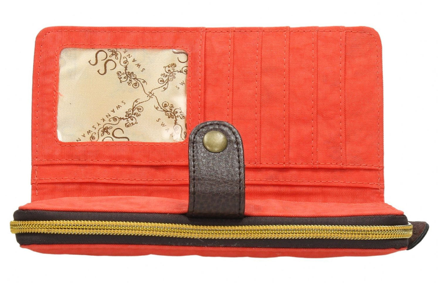Swanky Swank Riley Nylon Large Bi-Fold Purse OrangeCheap Cute School Wallets Purses Bags Animal