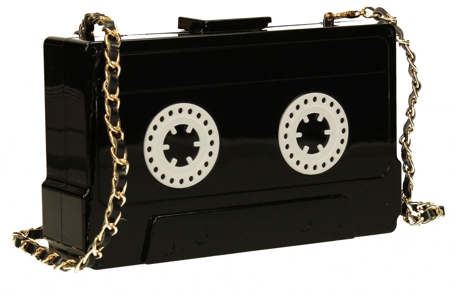 SWANKYSWANS Rita Quirky Cassette style Box Clutch Black Cute Cheap Clutch Bag For Weddings School and Work