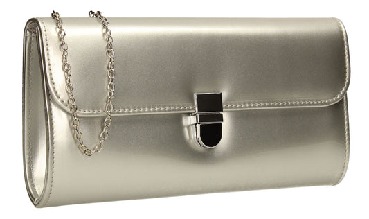 SWANKYSWANS Roxy Clutch Bag Silver Cute Cheap Clutch Bag For Weddings School and Work