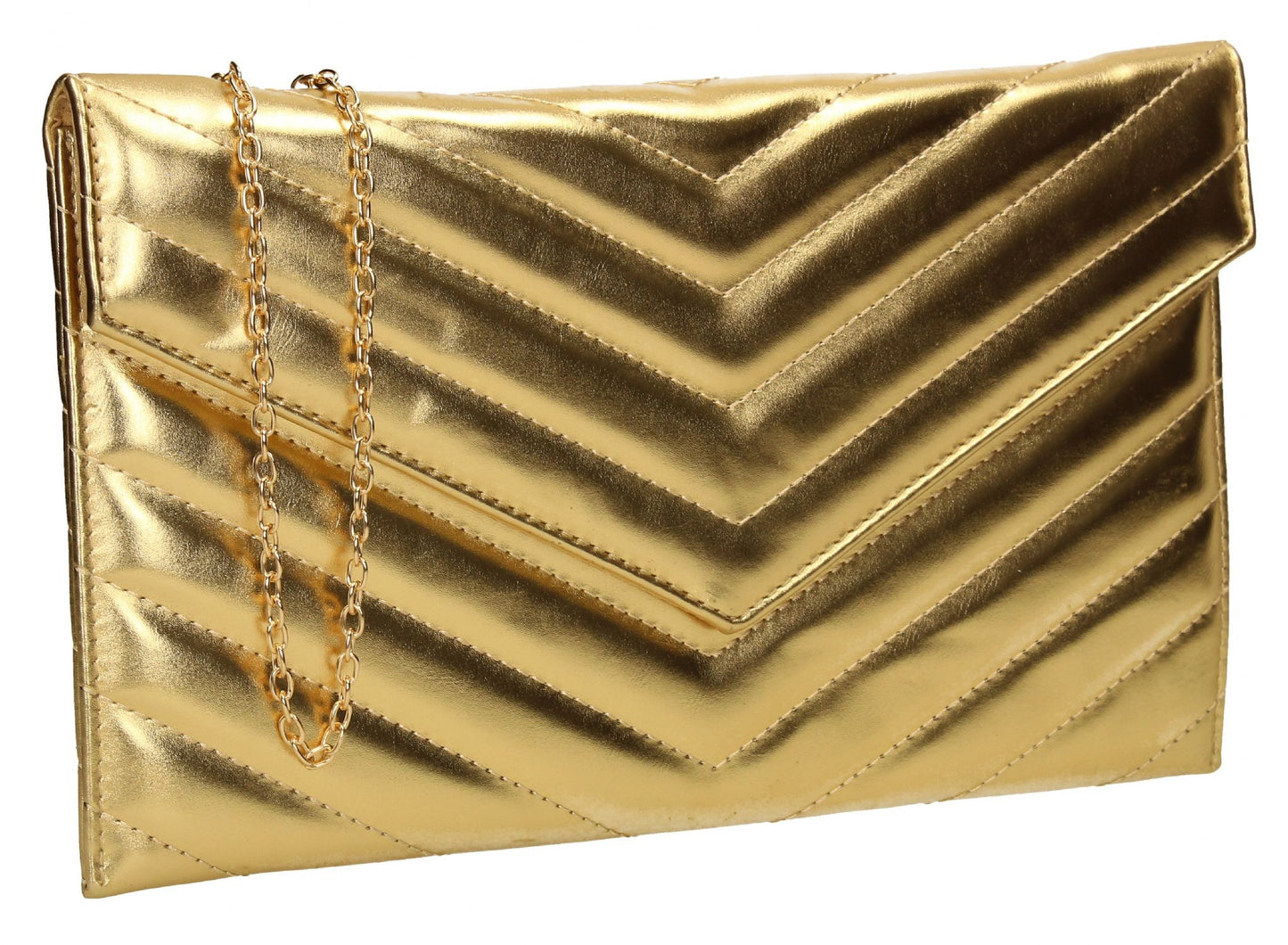 SWANKYSWANS Sandra Slim Clutch Bag Gold Cute Cheap Clutch Bag For Weddings School and Work