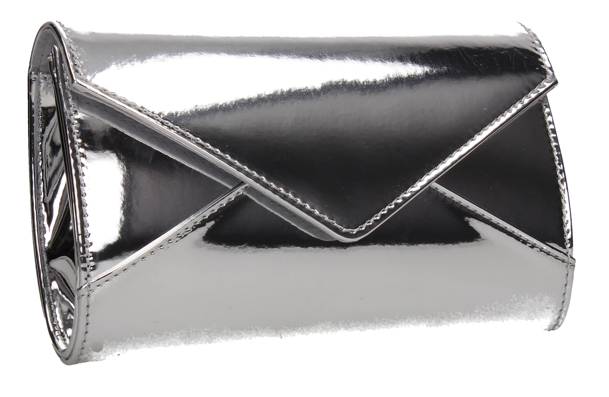 SWANKYSWANS Emely Patent Clutch Bag Silver Cute Cheap Clutch Bag For Weddings School and Work