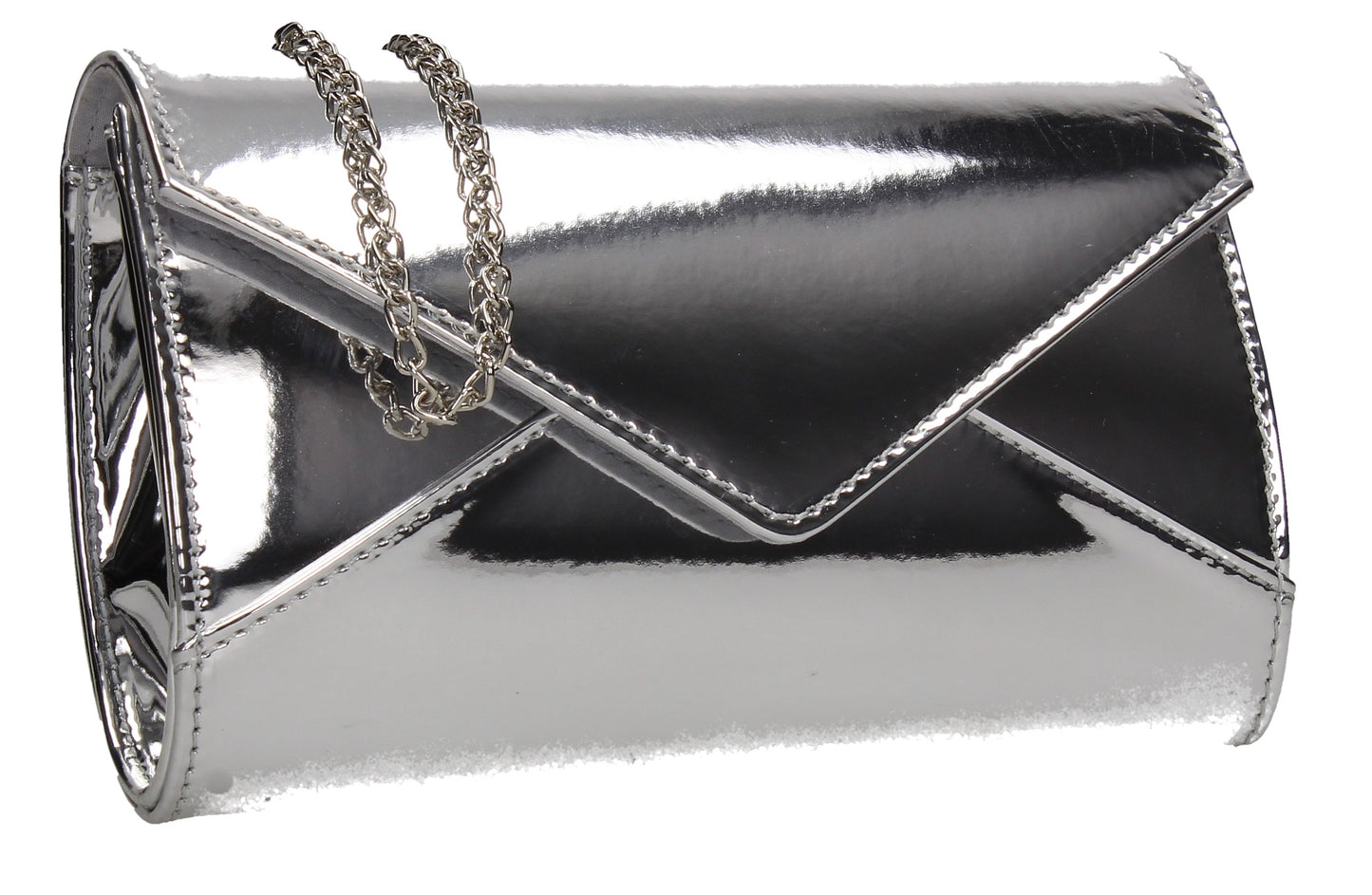 SWANKYSWANS Emely Patent Clutch Bag Silver