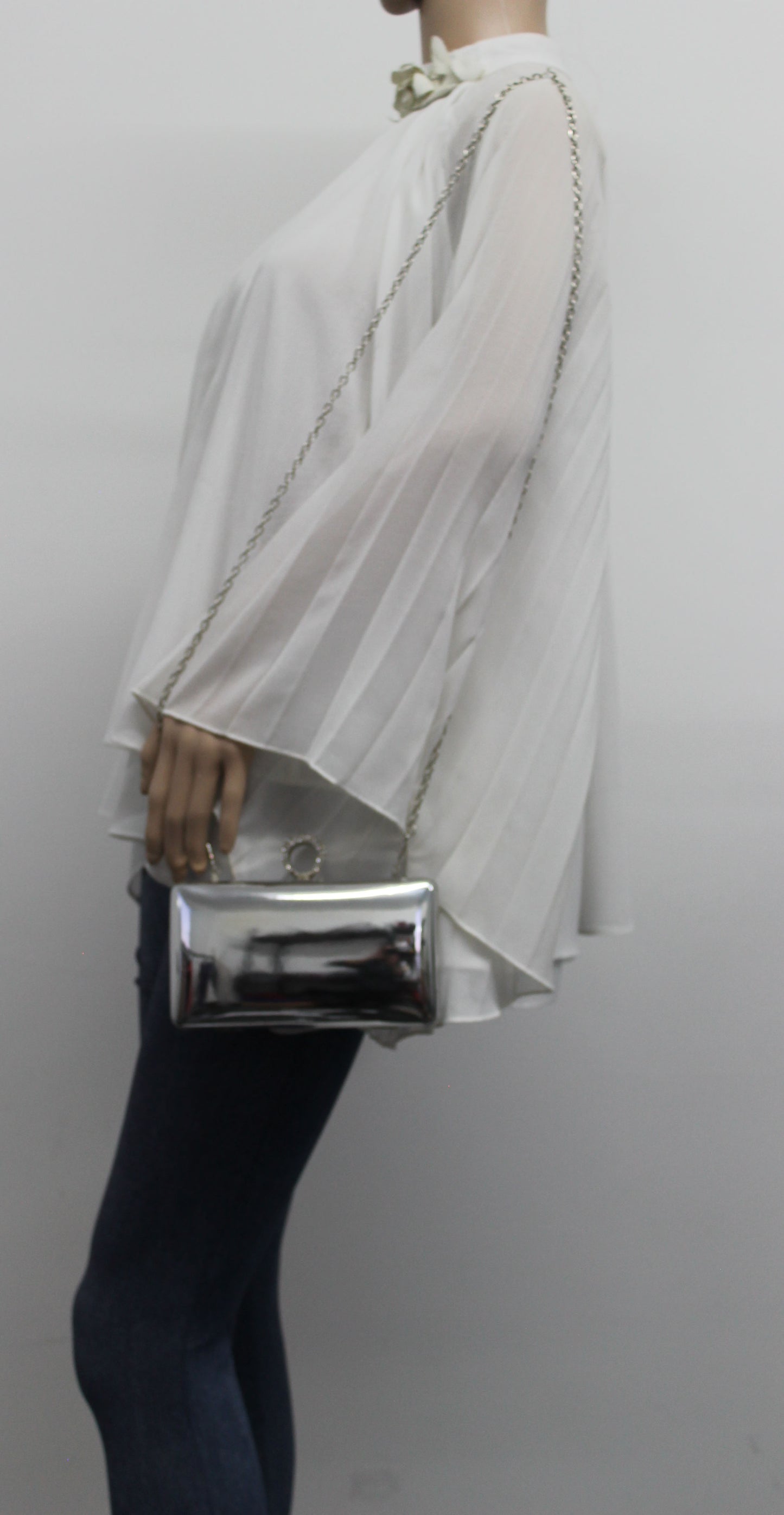 SWANKYSWANS Lyla Patent Clutch Bag Silver Cute Cheap Clutch Bag For Weddings School and Work