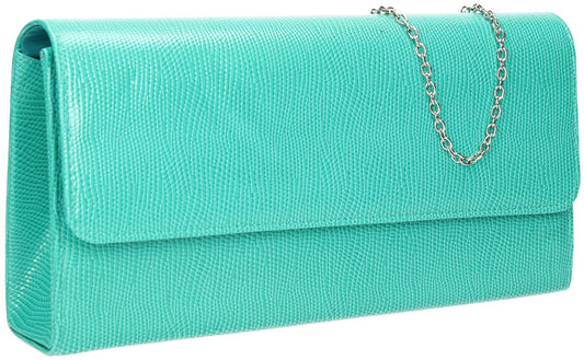 SWANKYSWANS Soho Clutch Bag Turquoise Cute Cheap Clutch Bag For Weddings School and Work