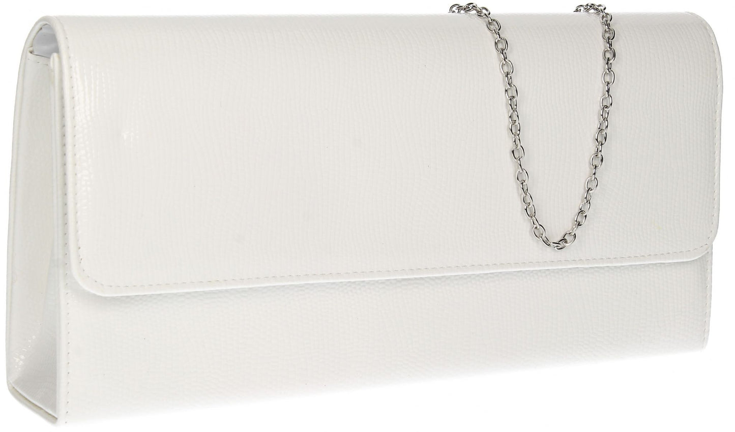 SWANKYSWANS Soho Clutch Bag White Cute Cheap Clutch Bag For Weddings School and Work