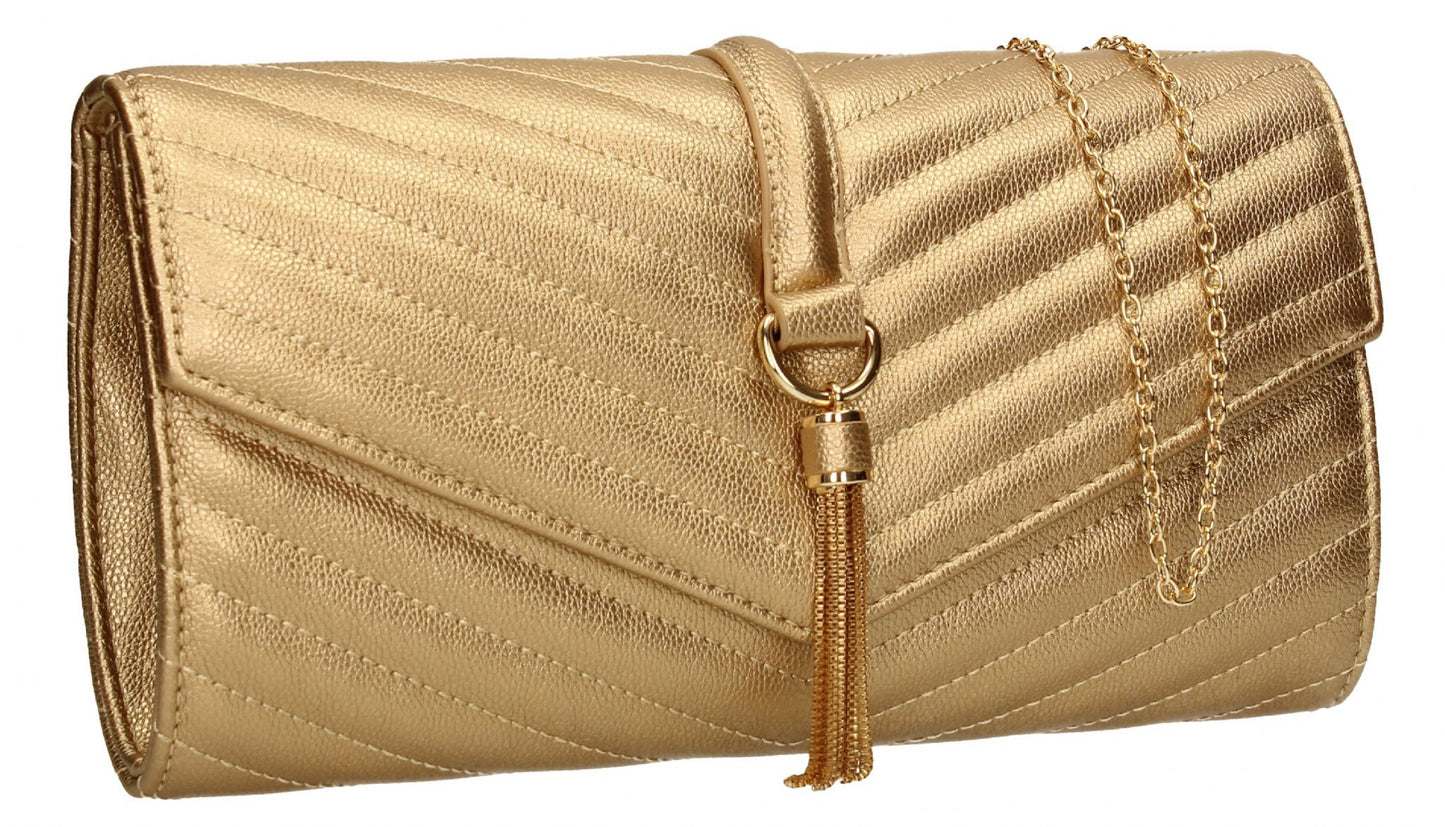 SWANKYSWANS Temperley Clutch Bag Gold Cute Cheap Clutch Bag For Weddings School and Work