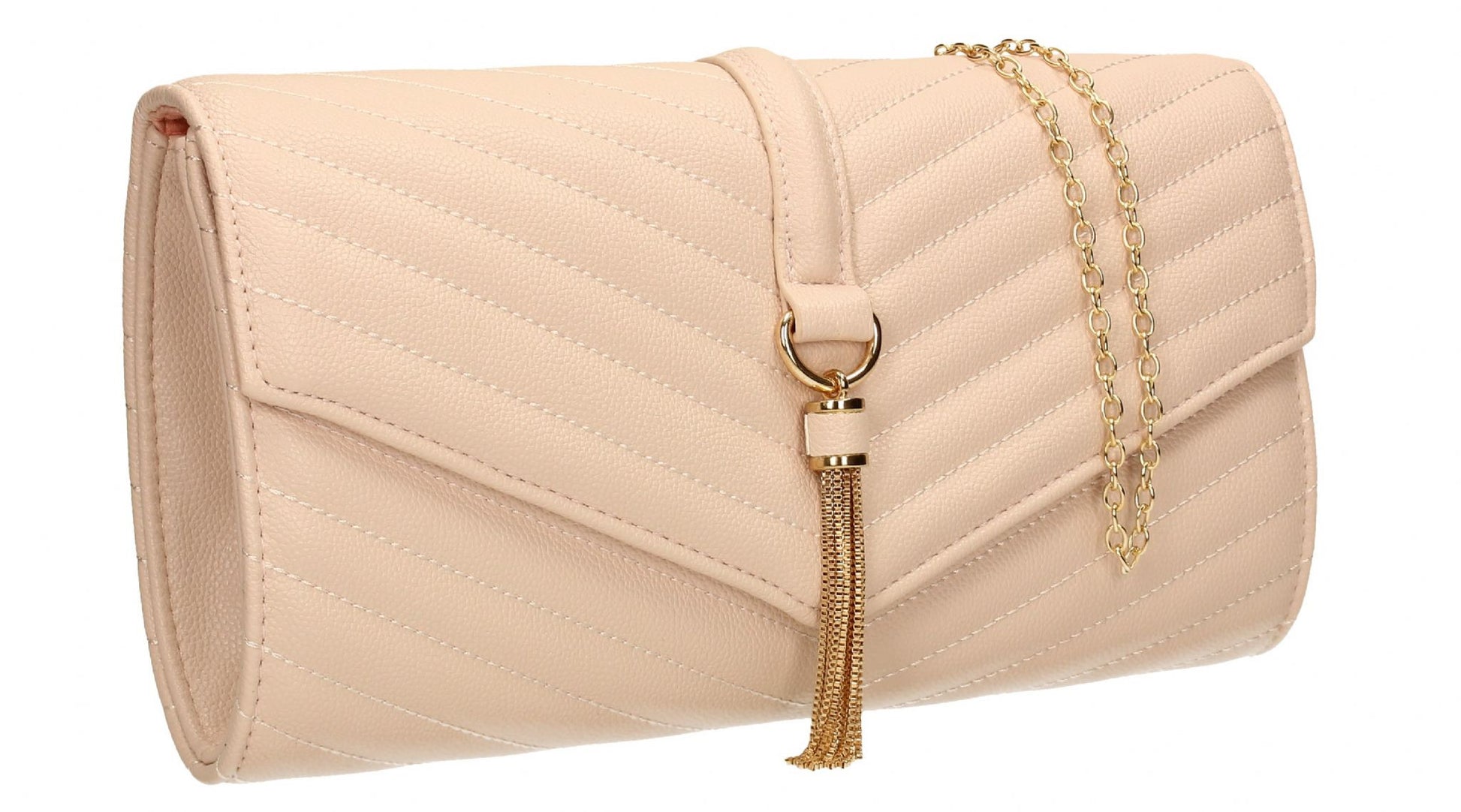 SWANKYSWANS Temperley Clutch Bag Pink Beige Cute Cheap Clutch Bag For Weddings School and Work