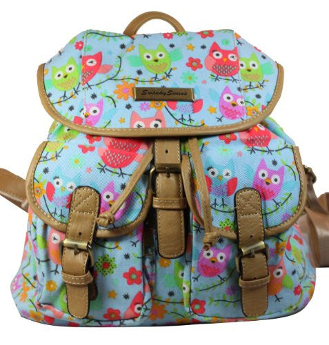 Swanky Swans Winking Owl Backpack Blue BK383Beautiful cheap school backpack bag