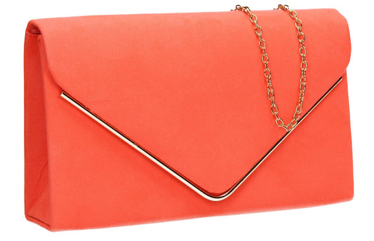 SWANKYSWANS Maddison Clutch Bag Coral Cute Cheap Clutch Bag For Weddings School and Work