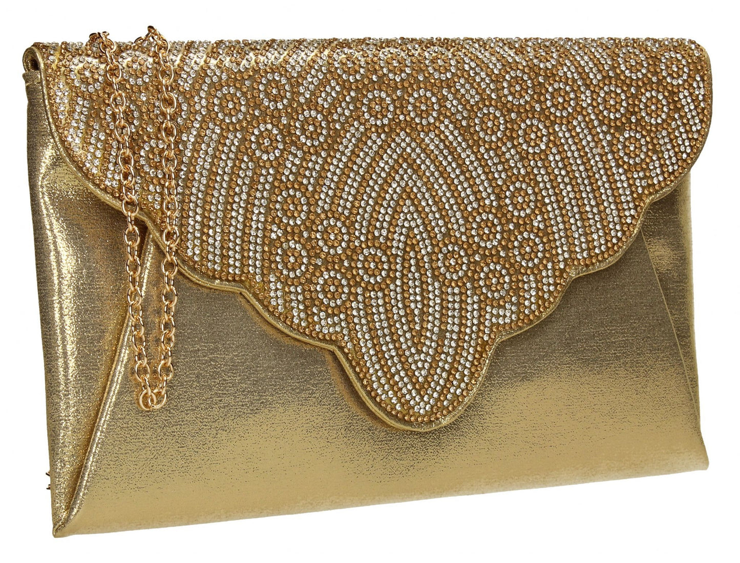 SWANKYSWANS Selina Clutch Bag Gold Cute Cheap Clutch Bag For Weddings School and Work