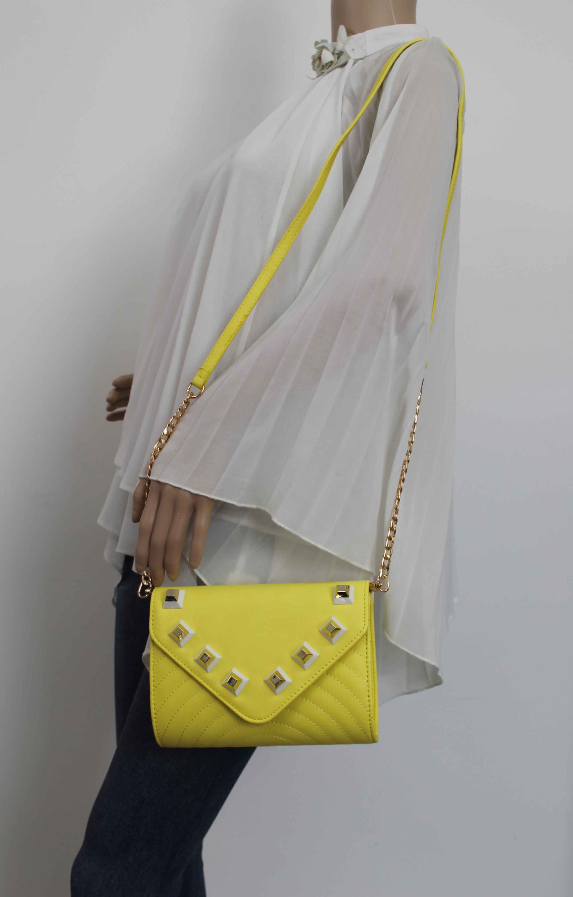 SWANKYSWANS Serafina Clutch Bag Yellow Cute Cheap Clutch Bag For Weddings School and Work
